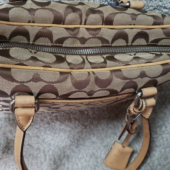 Coach Brown and Tan Signature Handbag Monogram Authentic - Picture 15 of 15